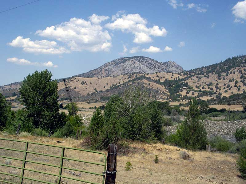 Dredge tailings from gold mining, north of Callahan