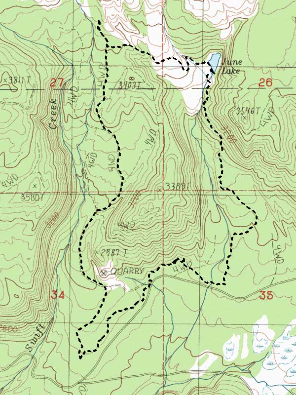 Map of St. Helens, Swift-June Lake loop