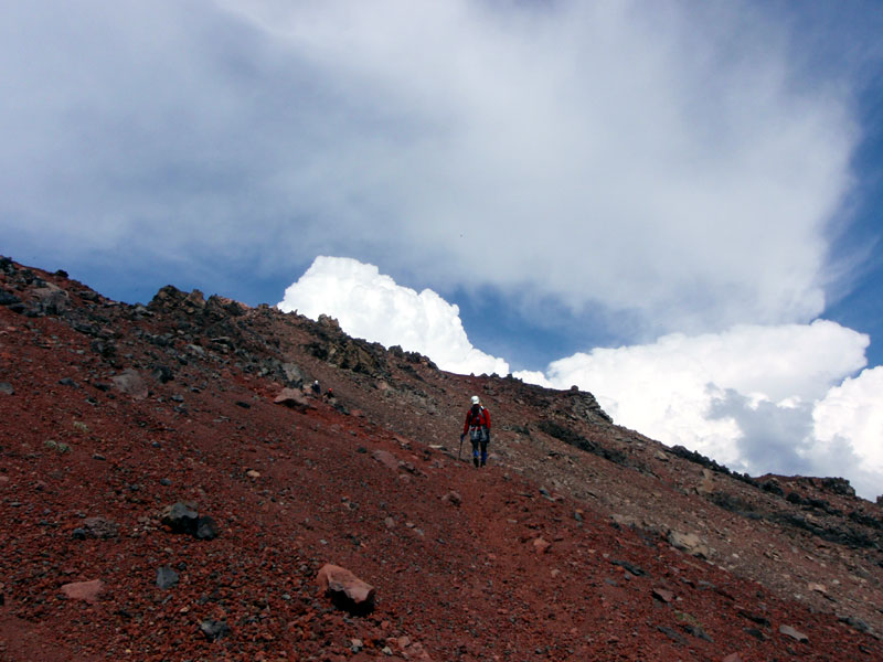 Descending the south ridge