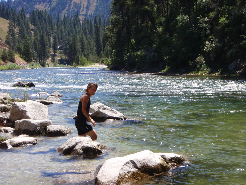 Preparing to cool off in the Payette