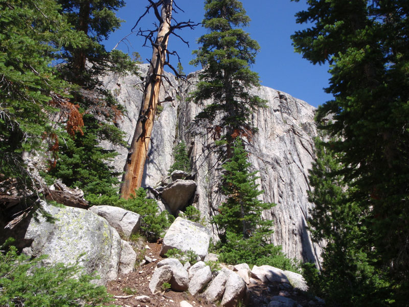 Cliff above the trail