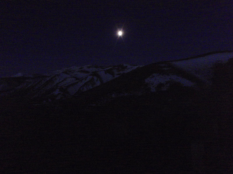Moon setting over Sierras