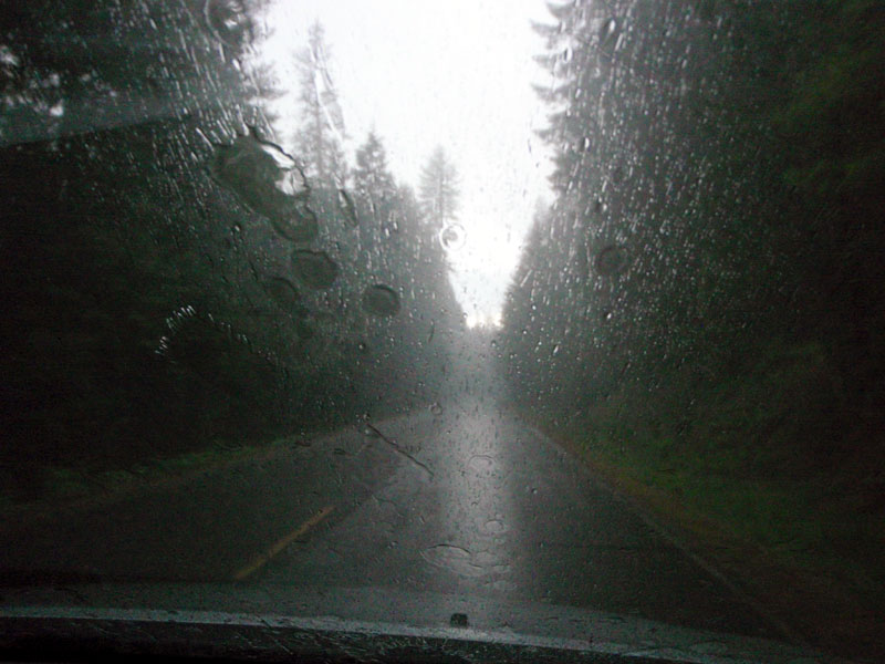 Rain &amp; hail on the road back to town