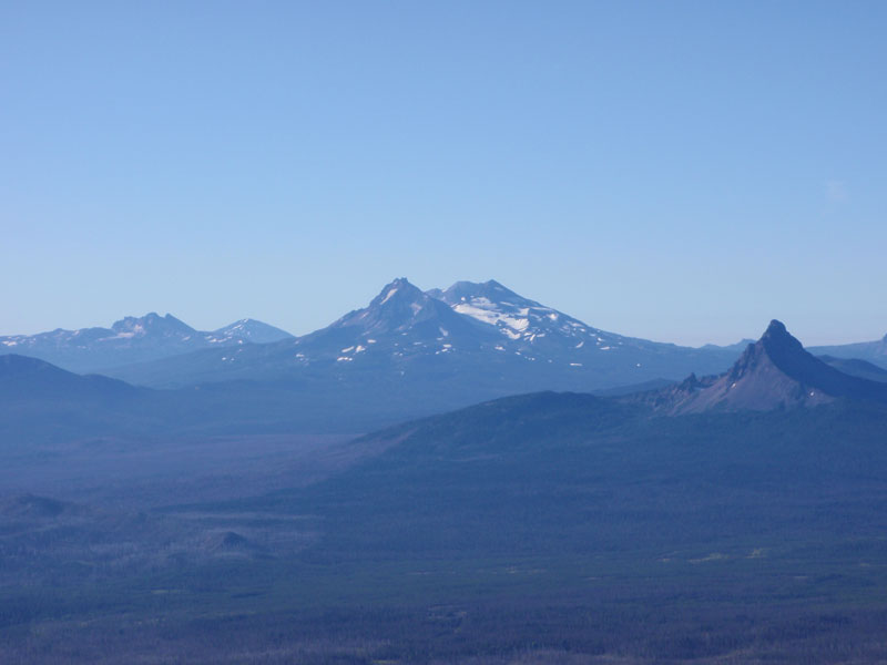 Detail of Broken Top, Bachelor Butte, North and Middle Sisters, and Mt. Washington