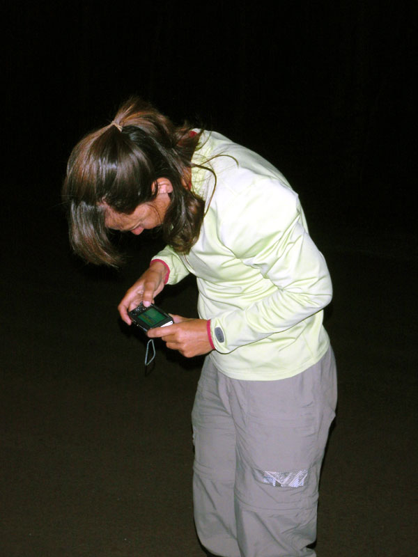 Juli checks out her new camera