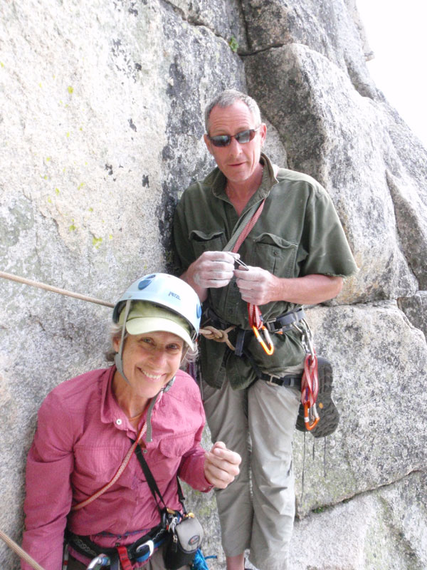 April and Dave at top of first pitch of Northwest Books (I lead first pitch)