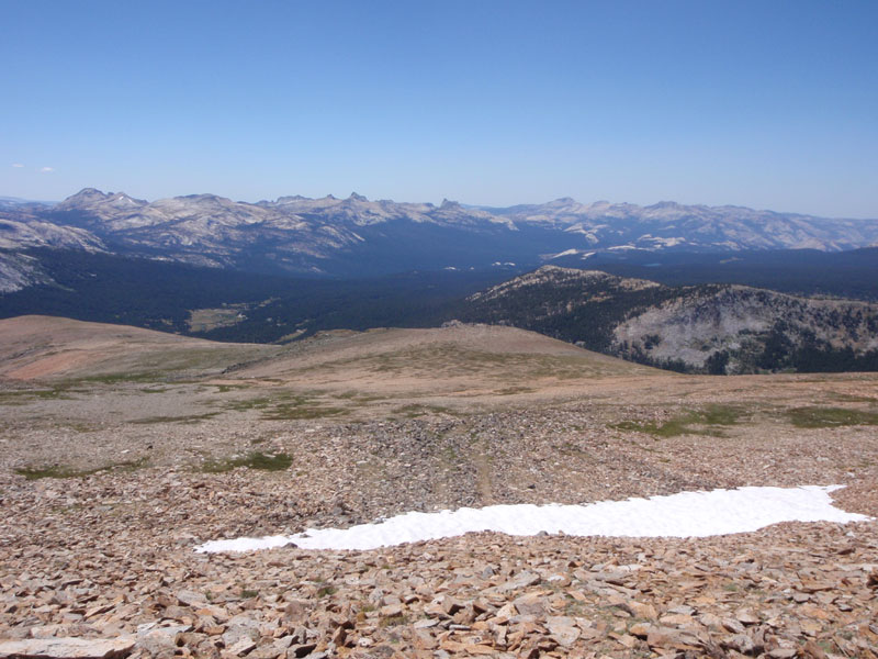 Snow bank on way back to saddle