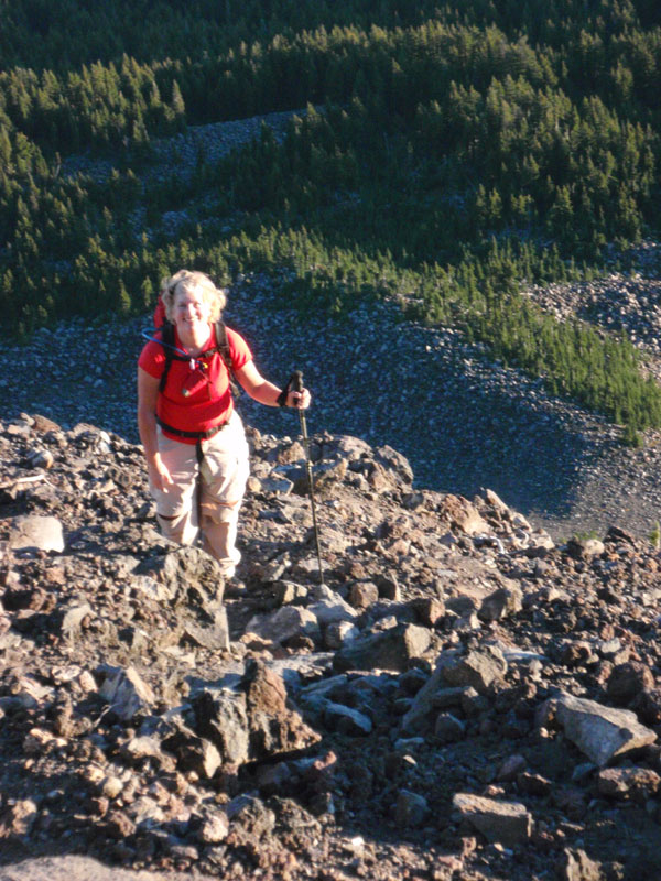 Sue hikes the ridge