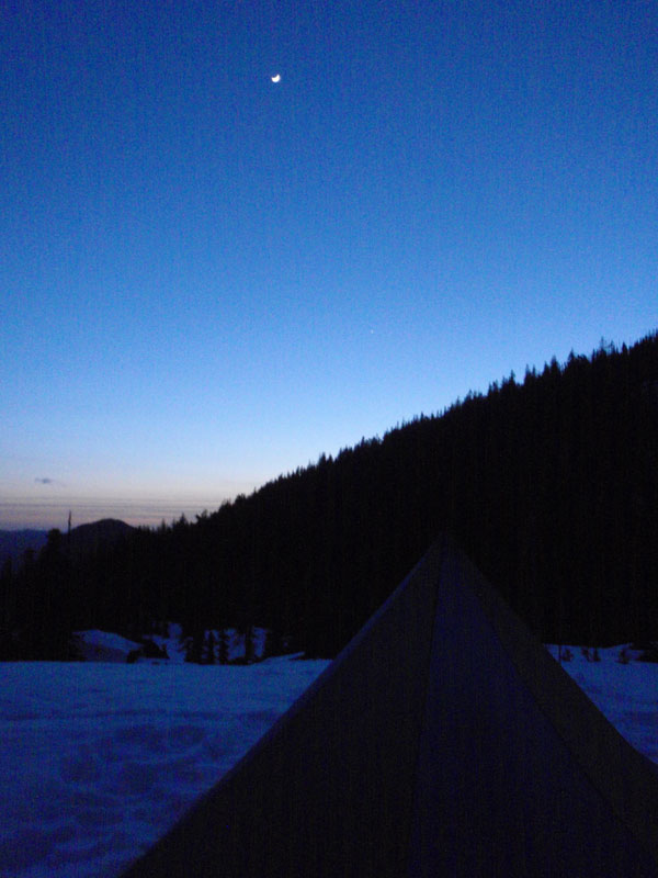 Moon and Venus above camp