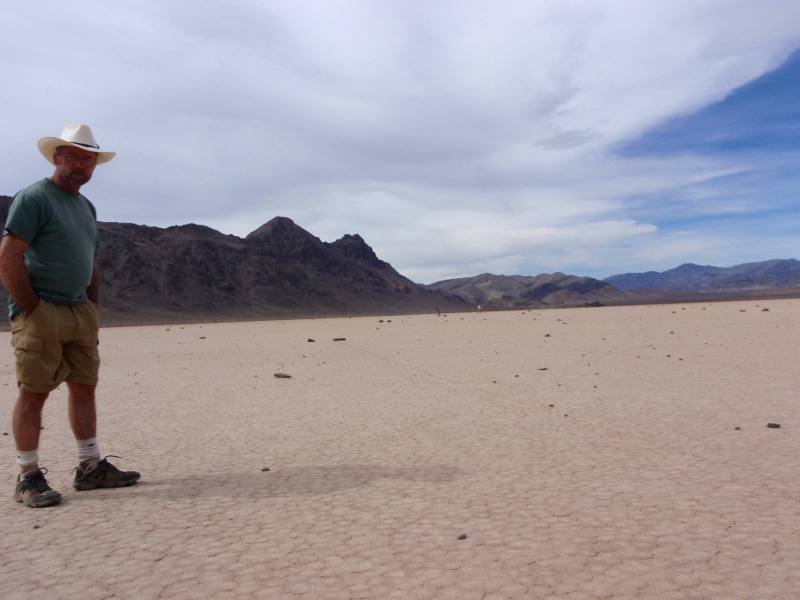 Rocks scattered on the surface at the south end of the playa