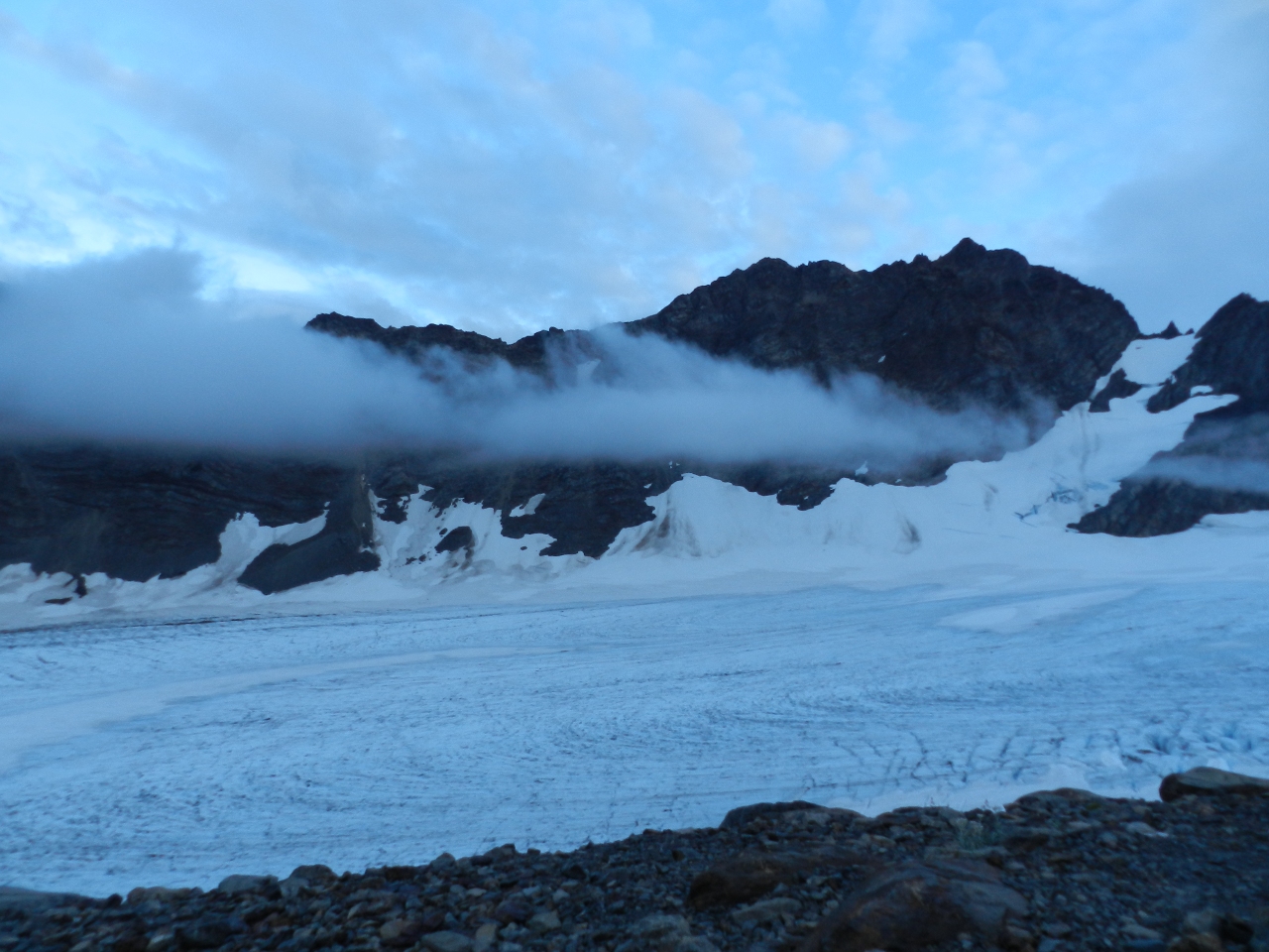 Fog over Blue Glacier